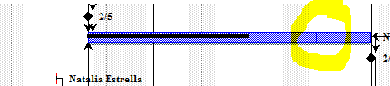 Vertical line inside task bar