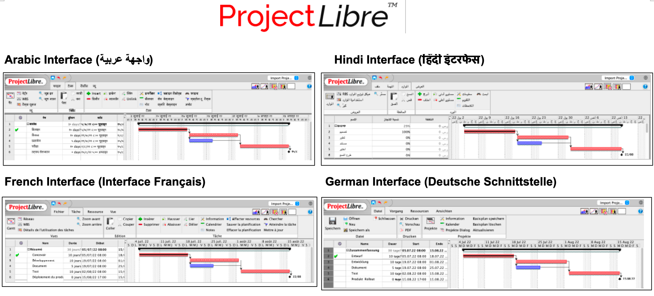 ProjectLibre examples