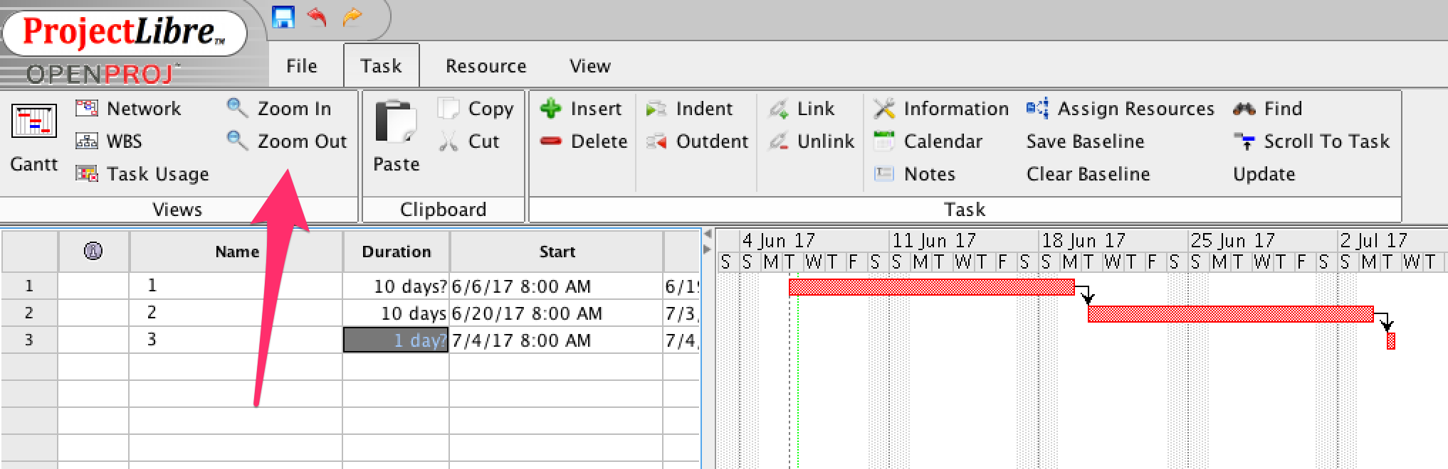 Projectlibre Gantt Chart